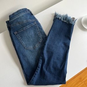 Free People Distressed Ankle Cuff Jean